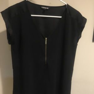 Women’s black zipper top
